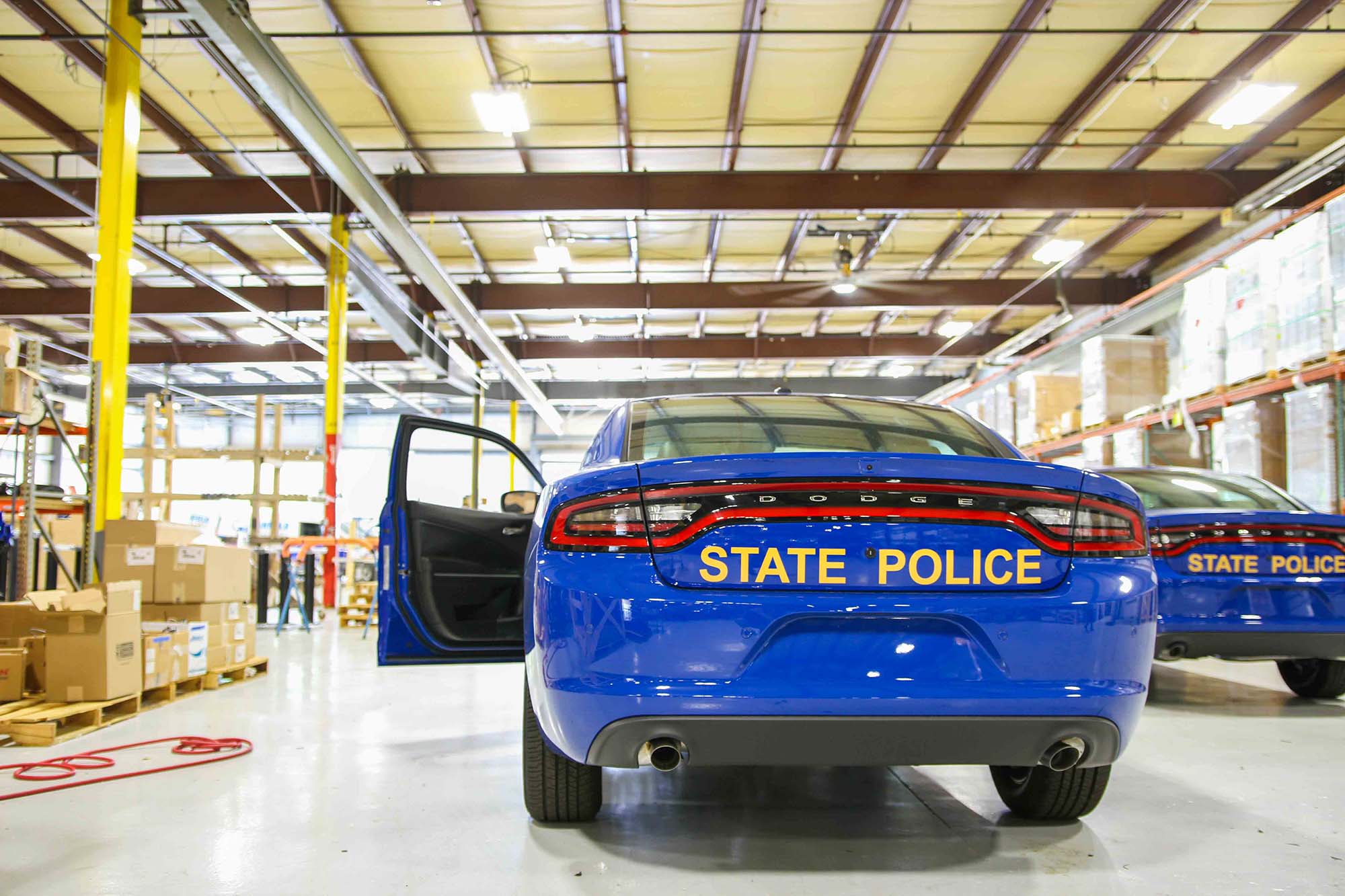 The back of a Custom Police Vehicle